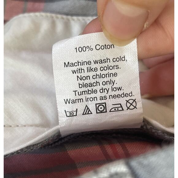 J Crew Plaid Gramercy Shorts Mens Size 36 Chino 100% Cotton Gray Pink - Picture 11 of 12